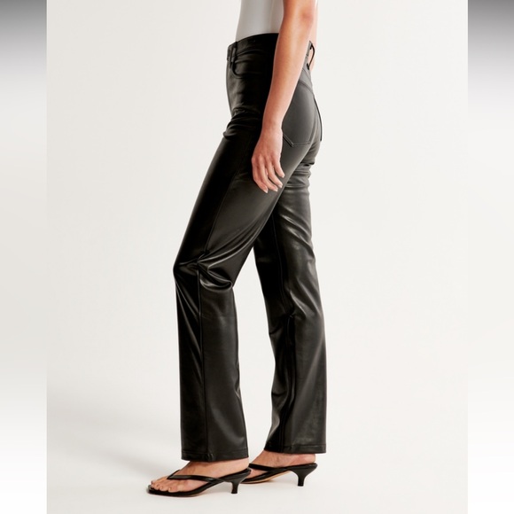 Abercrombie vegan leather 90s straight pant - Picture 3 of 7